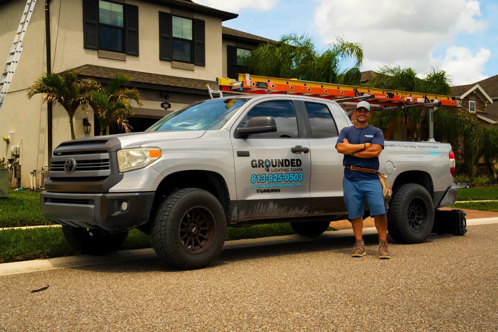 outdoor landscape lighting by Grounded lighting