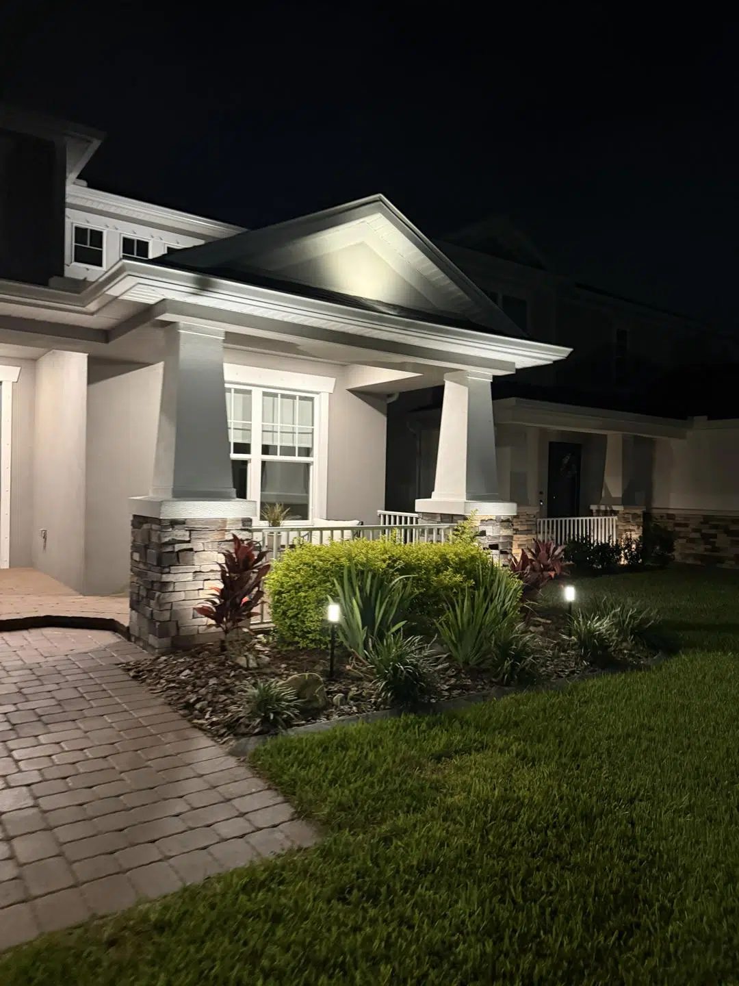 Soft Entryway Lighting on Front Porch